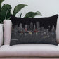 25" Black Dallas Nighttime Skyline Lumbar Decorative Pillow