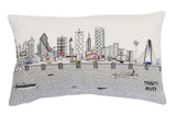 14" X 24" Cream Dallas Daylight Skyline Lumbar Decorative Pillow