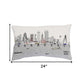 25" White Dallas Daylight Skyline Lumbar Decorative Pillow
