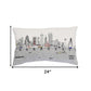 14" X 24" Cream Dallas Daylight Skyline Lumbar Decorative Pillow