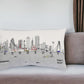 25" White Dallas Daylight Skyline Lumbar Decorative Pillow