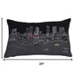 14" X 24" Black And White Fort Worth Nighttime Skyline Lumbar Decorative Pillow