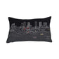 14" X 24" Black And White Fort Worth Nighttime Skyline Lumbar Decorative Pillow