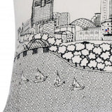 14" X 24" Cream Fort Worth Daylight Skyline Lumbar Decorative Pillow