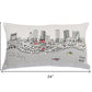 14" X 24" Cream Fort Worth Daylight Skyline Lumbar Decorative Pillow