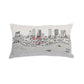 14" X 24" Cream Fort Worth Daylight Skyline Lumbar Decorative Pillow