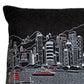 14" X 24" Black Gray and White Hometown Pride Wool Lumbar Throw Pillow
