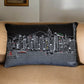 14" X 24" Black Gray and White Hometown Pride Wool Lumbar Throw Pillow