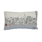 14" X 24" Cream Hong Kong Daylight Skyline Lumbar Decorative Pillow