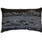 14" X 24" Dark Gray And White Homer Spit Nighttime Skyline Lumbar Decorative Pillow
