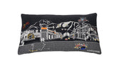 Dark Gray And White Jackson Nighttime Skyline Lumbar Decorative Pillow