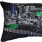 14" X 24" Dark Gray And White Lexington Nighttime Skyline Lumbar Decorative Pillow