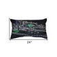 14" X 24" Dark Gray And White Lexington Nighttime Skyline Lumbar Decorative Pillow