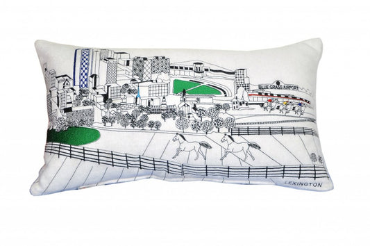 14" X 24" Cream Lexington Daylight Skyline Lumbar Decorative Pillow
