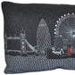 14" X 24" Black Gray and White Hometown Pride Wool Lumbar Throw Pillow