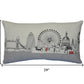 14" X 24" Cream London Daylight Skyline Lumbar Decorative Pillow