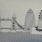 14" X 24" Cream London Daylight Skyline Lumbar Decorative Pillow