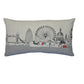 14" X 24" Cream London Daylight Skyline Lumbar Decorative Pillow