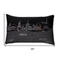 14" X 24" Dark Gray And White Los Angeles Nighttime Skyline Lumbar Decorative Pillow
