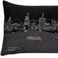 14" X 24" Dark Gray And White Los Angeles Nighttime Skyline Lumbar Decorative Pillow