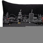 14" X 24" Dark Gray And White Los Angeles Nighttime Skyline Lumbar Decorative Pillow