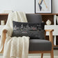 14" X 24" Dark Gray And White Los Angeles Nighttime Skyline Lumbar Decorative Pillow