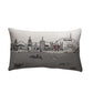 14" X 24" Cream Los Angeles Daylight Skyline Lumbar Decorative Pillow