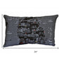 14" X 24" Dark Gray And White Michigan Lower Peninsula Nighttime Skyline Lumbar Decorative Pillow