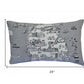 14" X 24" Cream Michigan Lower Peninsula Daylight Skyline Lumbar Decorative Pillow