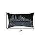 14" X 24" Black Gray and White Hometown Pride Wool Lumbar Throw Pillow