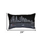14" X 24" Dark Gray And White Minneapolis Nighttime Skyline Lumbar Decorative Pillow