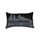 14" X 24" Black Gray and White Hometown Pride Wool Lumbar Throw Pillow