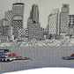 14" X 24" Cream Minneapolis Daylight Skyline Lumbar Decorative Pillow