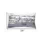 14" X 24" Cream New Orleans Daylight Skyline Lumbar Decorative Pillow