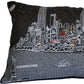14" X 24" Black Gray and White Hometown Pride Wool Lumbar Throw Pillow