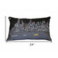 14" X 24" Dark Gray And White NYC Nighttime Skyline Lumbar Decorative Pillow