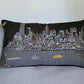 14" X 24" Black Gray and White Hometown Pride Wool Lumbar Throw Pillow