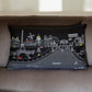 14" X 24" Black Gray and White Hometown Pride Wool Lumbar Throw Pillow