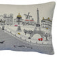 14" X 24" Cream Paris Daylight Skyline Lumbar Decorative Pillow