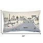 14" X 24" Cream Paris Daylight Skyline Lumbar Decorative Pillow