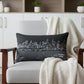 14" X 24" Dark Gray And White Philadelphia Nighttime Skyline Lumbar Decorative Pillow