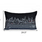 14" X 24" Dark Gray And White Philadelphia Nighttime Skyline Lumbar Decorative Pillow