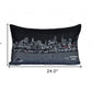 14" X 24" Black Gray and White Hometown Pride Wool Lumbar Throw Pillow