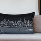 14" X 24" Black Gray and White Hometown Pride Wool Lumbar Throw Pillow