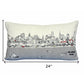14" X 24" Cream Philadelphia Daylight Skyline Lumbar Decorative Pillow