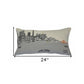 14" X 24" Cream San Francisco Daylight Skyline Lumbar Decorative Pillow
