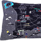 14" X 25" Dark Gray And White Lumbar Jersey Shore Nighttime Skyline Lumbar Decorative Pillow