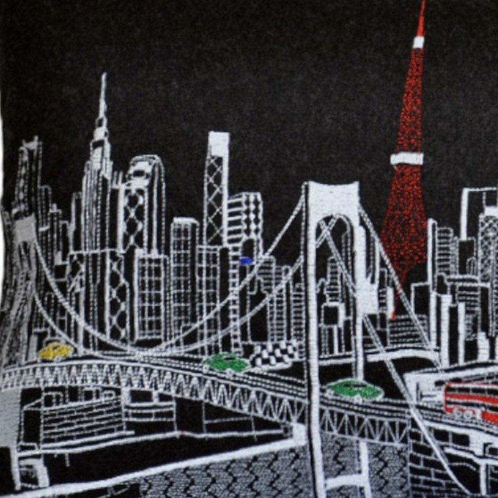 14" X 24" Black Gray and White Hometown Pride Wool Lumbar Throw Pillow