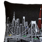 14" X 24" Dark Gray And White Tokyo Nighttime Skyline Lumbar Decorative Pillow