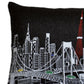 14" X 24" Black Gray and White Hometown Pride Wool Lumbar Throw Pillow